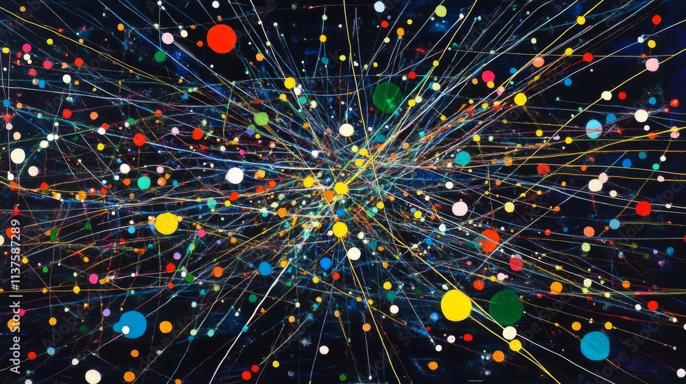 Aufkleber colorful abstract art representing dynamic energy and motion