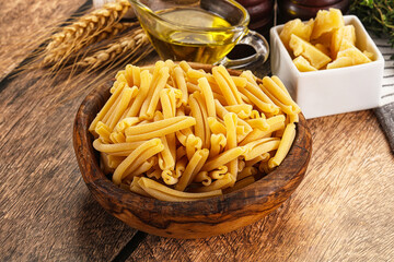 Raw dry Italian pasta - casarecce