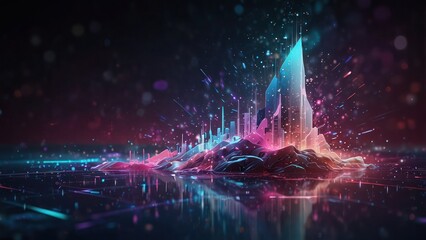 High Tech Hologram Screen Display Stock Photo