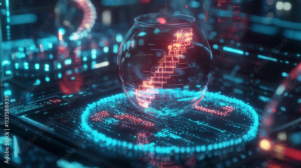 Poster Advanced dna testing machine analyzing genetic data in a futuristic lab environment