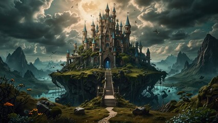 Obraz premium A Futuristic City, The Jungle Meet Hight Technology Atmosphere Stock Photo