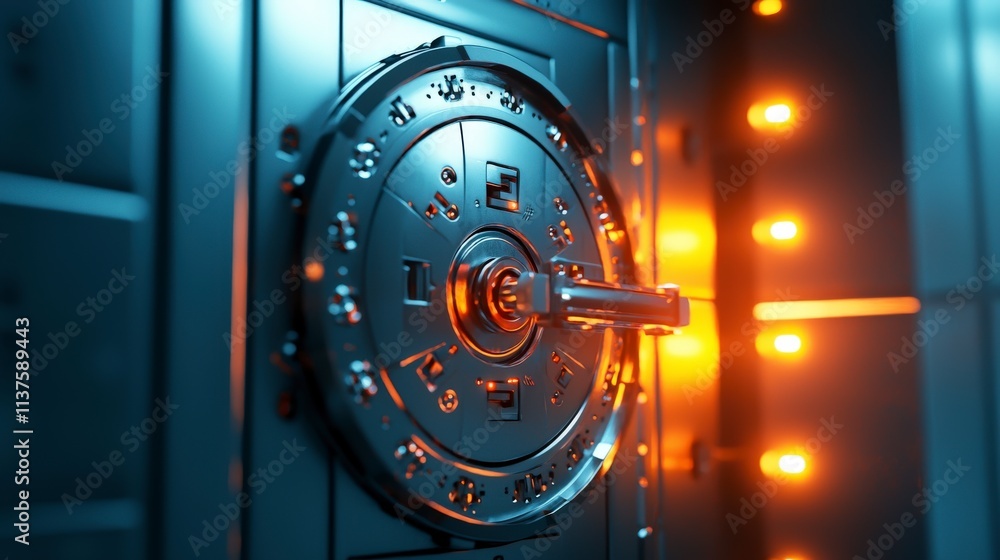 Aufkleber high-tech facility security advanced ai secured digital vault for enhanced data protection in futuri