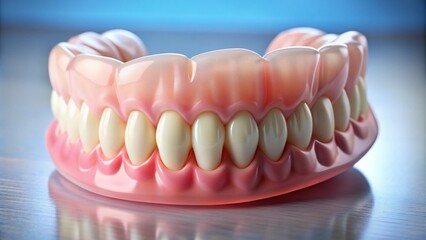 Fototapeta premium Modern Removable Dentures: Nylon Partial & Full Dentures, Comfortable & Affordable Smile Solutions