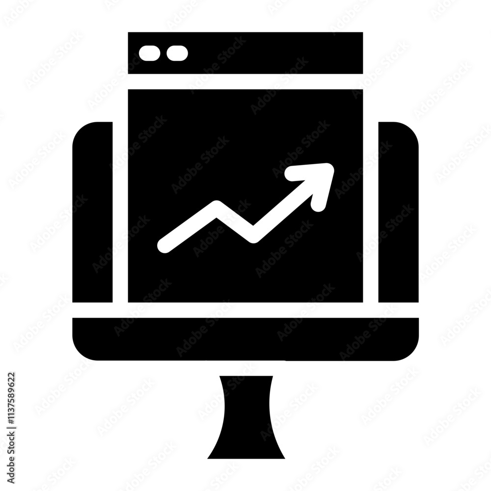 Poster analytic computer web glyph icon