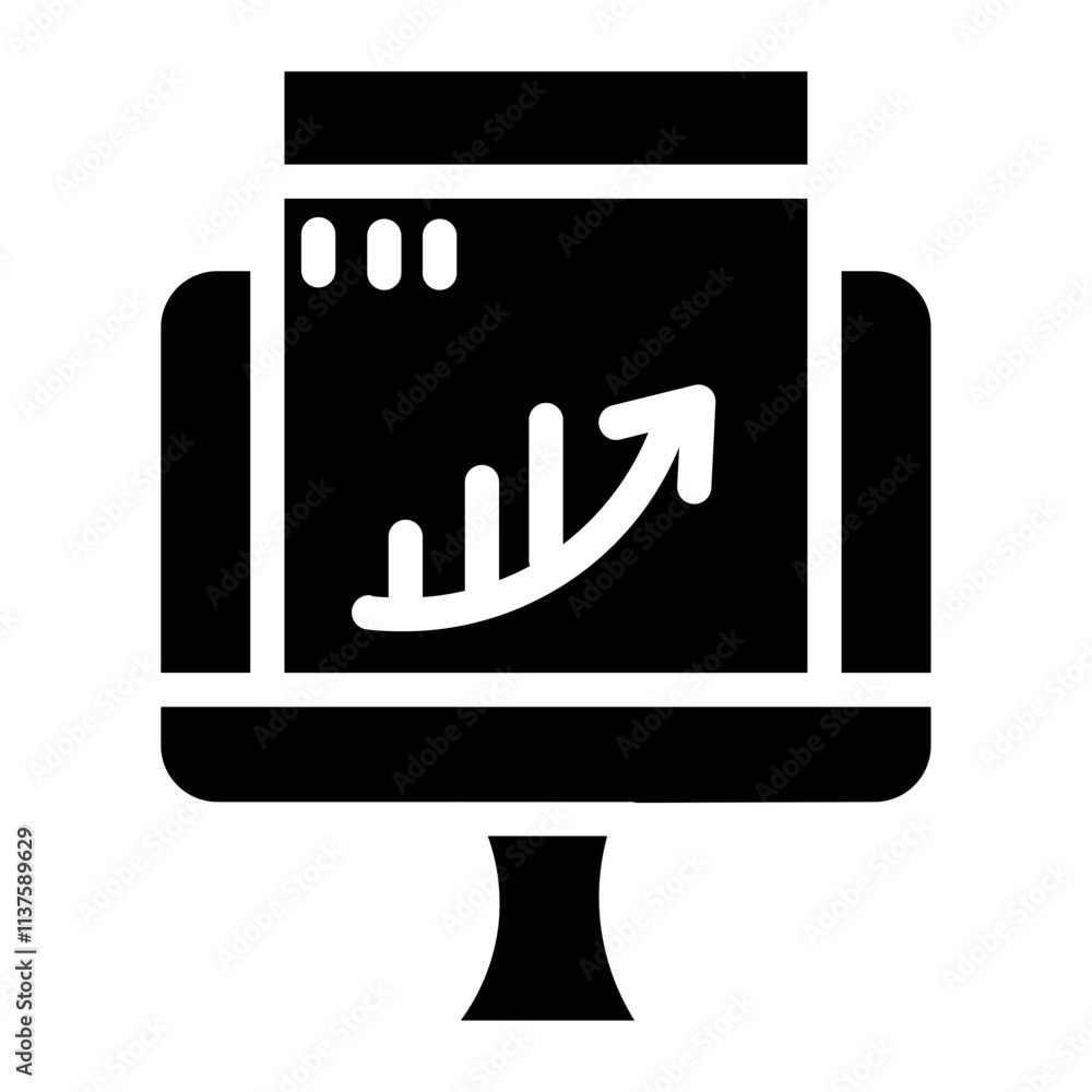 Poster analytic computer web glyph icon