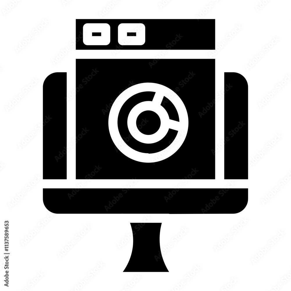 Poster analytic computer web glyph icon
