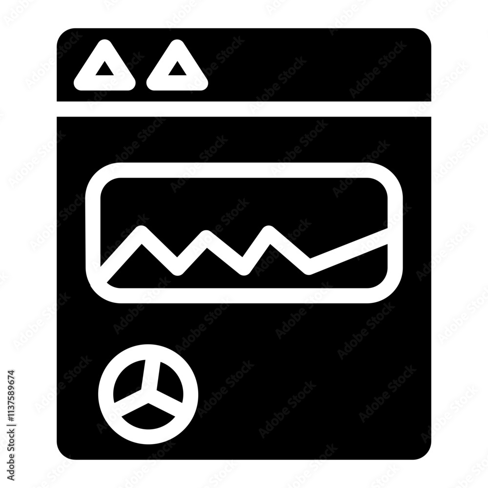 Poster analytics app web glyph icon