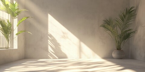 Sunlit Interior Corner with Plant