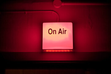 Broadcasting red on air light in studio