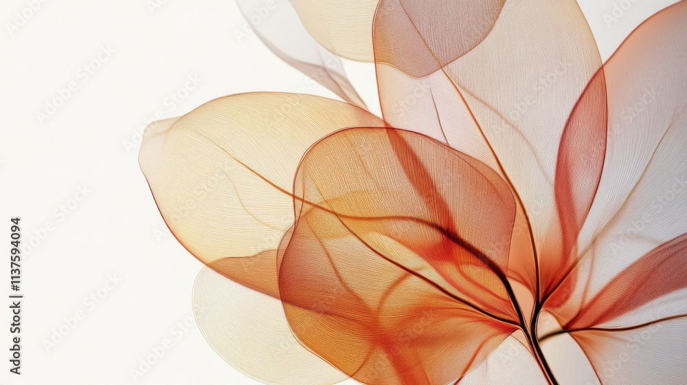 Aufkleber elegant abstract flower design with soft orange and red tones