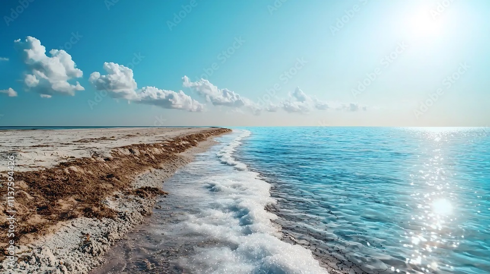 Aufkleber a detailed coastal erosion map combined with a virtual twin simulation model showcasing long term en