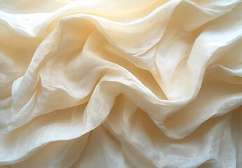 Obraz premium Draped Cream Colored Fabric Soft Texture Background