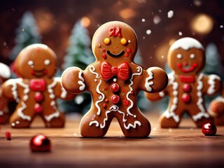 the AI Image Generator, Festive Gingerbread Man Cookie Decorated