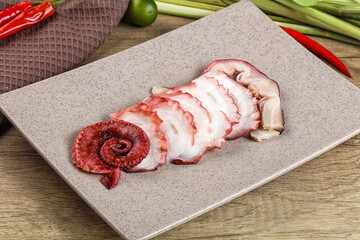 Raw octopus sashimi snack apetizer