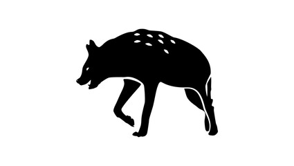 hyena emblem , black isolated silhouette