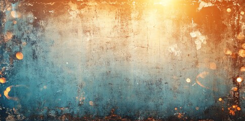 Abstract grunge background with orange and blue colors, vintage texture.