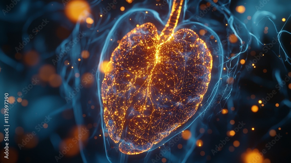 Poster Visualizing ai-driven medical innovations heart health digital art healthcare abstract close-up technology concepts