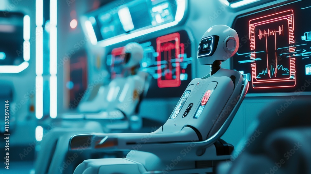 Poster Innovative robotics visualization in a high-tech lab futuristic environment conceptual art for technology enthusiasts
