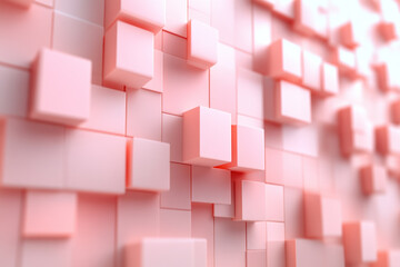 Naklejka premium Pink Cubes Form Abstract Pattern Background Seamlessly