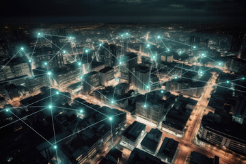 generated illustration of progress internet urban technology.