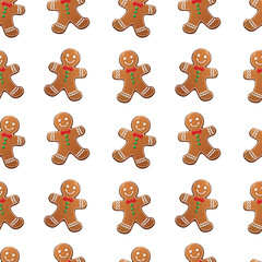 Colorful gingerbread man pattern