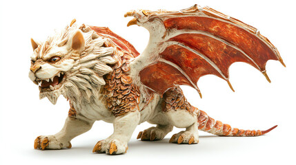 Fantasy dragon figure isolated on white background