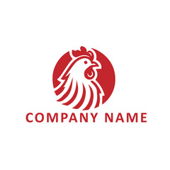 A modern chicken logo with bold lines symbolizes strength and reliability.