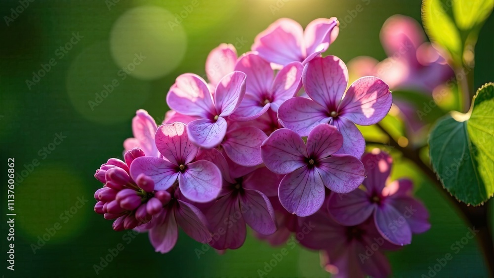 Poster beautiful pink flowers bloom in sunlight enhancing the natural setting with vibrant colors and soft 
