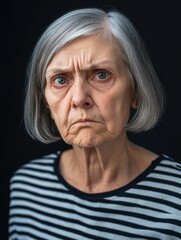 Obraz premium Aging Woman with Wrinkles and Gray Hair