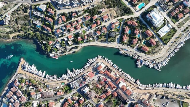 Dalyan Village drone view in Cesme Peninsula of Turkey