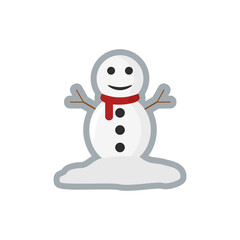snowman icon vector illustration, Christmast flat icon