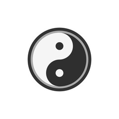 yin yang icon vector illustration, Chinese new year  flat icon