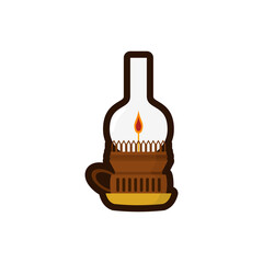 Oil Lamp icon vector illustration, Diwali day flat icon