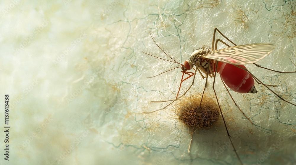 Poster detailed malaria risk map combined with a virtual twin simulation showcasing potential mosquito bree