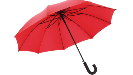 A Bright Red Umbrella with a Black Handle Perfect for Rainy Days and Outdoor Events, Symbolizing Protection and Style.
