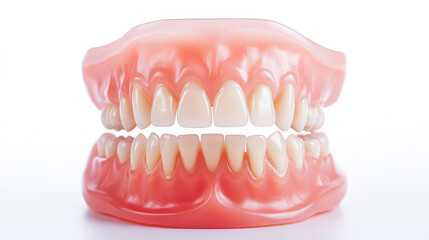 Obraz premium Set of dental prosthetics isolated on white background