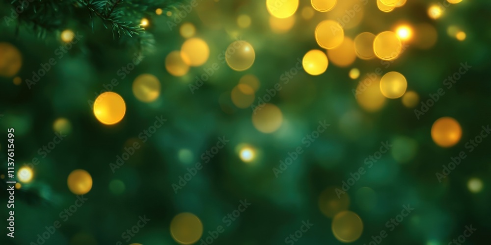 Aufkleber soft bokeh background with green and yellow lights for decorative or artistic use in various project