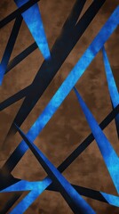 Abstract Architectural Design with Brown and Blue Lines