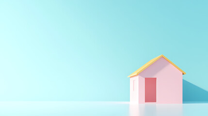 Artistic space with minimalist pink house design