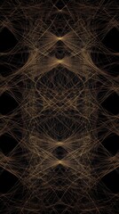 Obraz premium Golden Web Abstract Design: Intricate Network of Lines