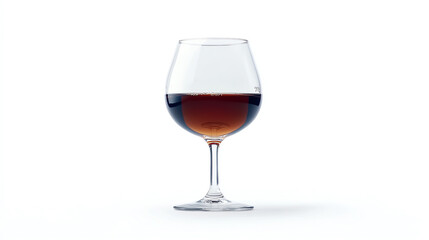 Glass of red wine isolated on white background