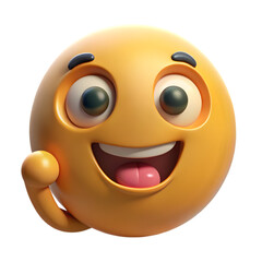 3D Smiley Face Icon, Yellow Cartoon Character Symbol, Happy Emotion Expression transparent PNG