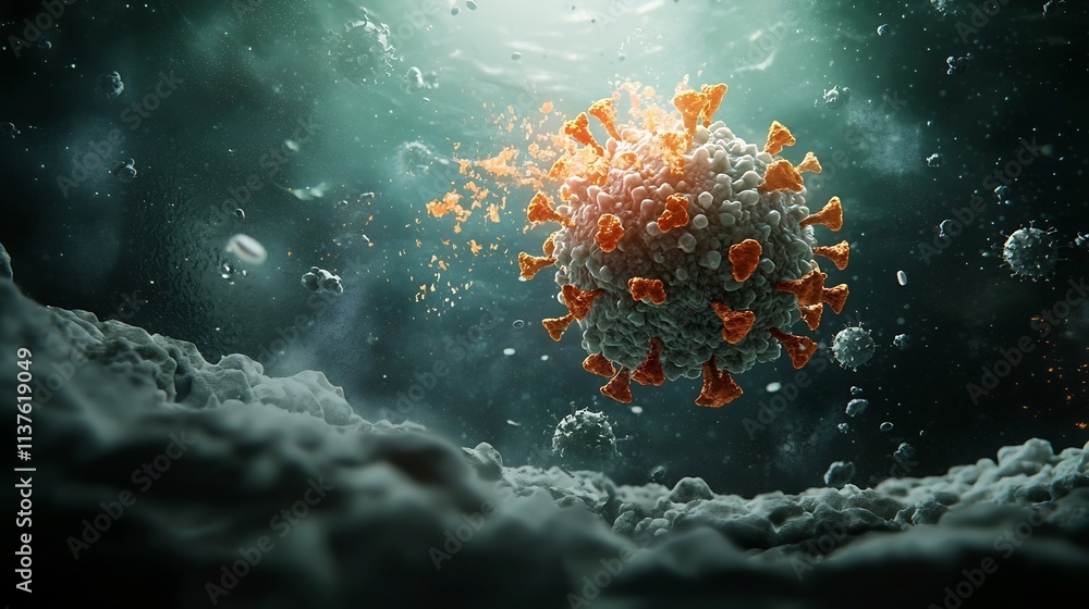 Poster detailed virtual twin model of h1n1 flu virus mutation risks and forecasting combined with geographi