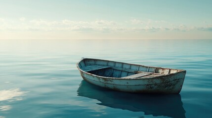 Fototapeta premium Small boat on lake