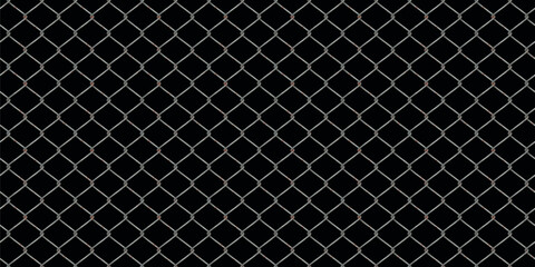 metal fence on black background