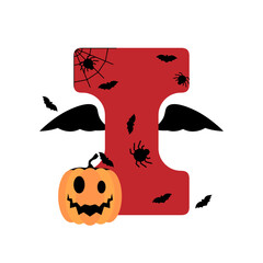 Cute Halloween Letter I