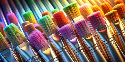 Obraz premium 3D Brush Render Icons - Creative Design Elements