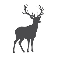 A beautiful deer silhoutte illustration with white backraund