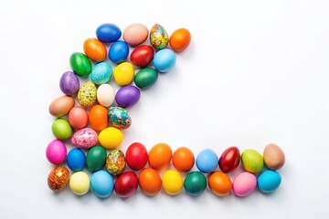 Alphabet Eggs, White Background, Left Position, Copy Space