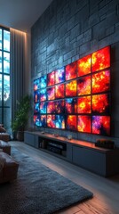 Multi-Screen Wall Display: A Stunning Modern Home Theater Experience